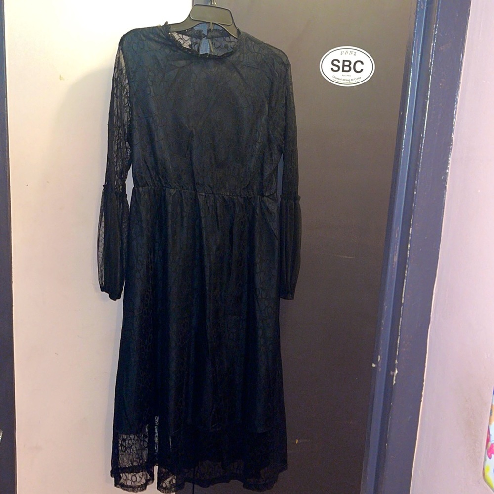 Black Lace Long Sleeve Dress 🖤 LBD
